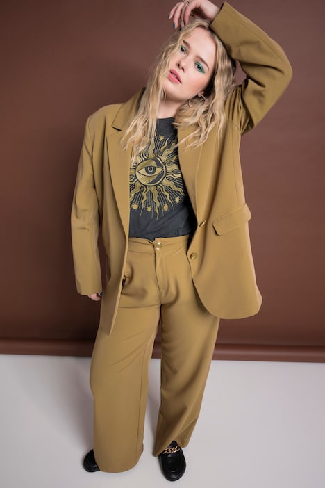 Oversized-Blazer, Revers, Langarm