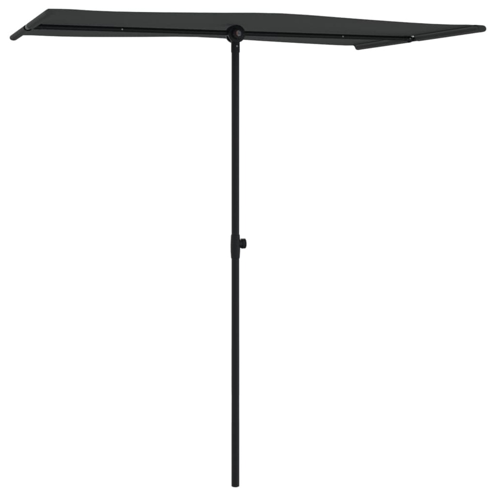 Parasol d'extérieur avec mât en aluminium 180 x 130 cm noir