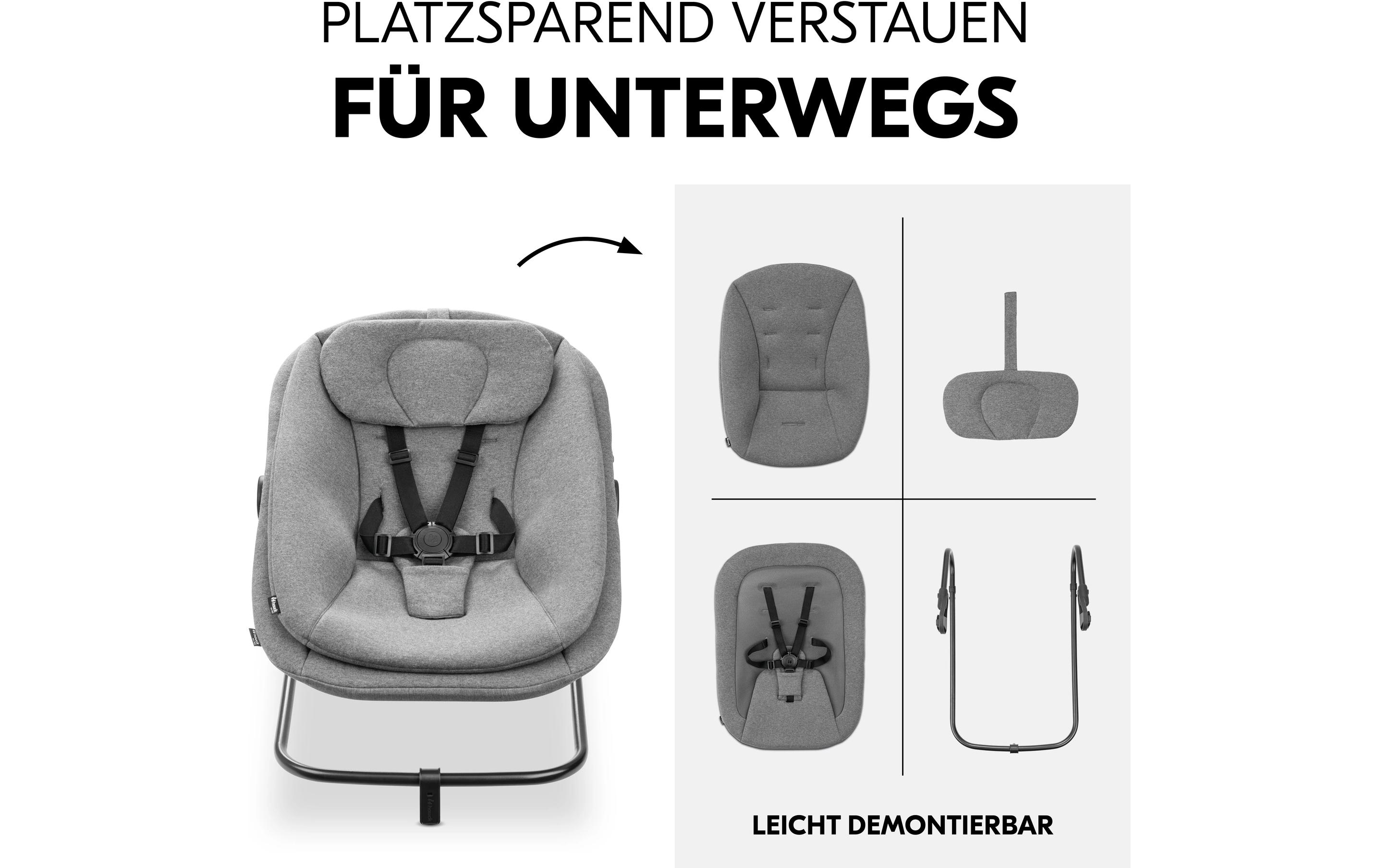 Hochstuhlaufsatz Alpha+/Beta+ Dark Grey Melange3-in-1 Babywippe ab Geburt