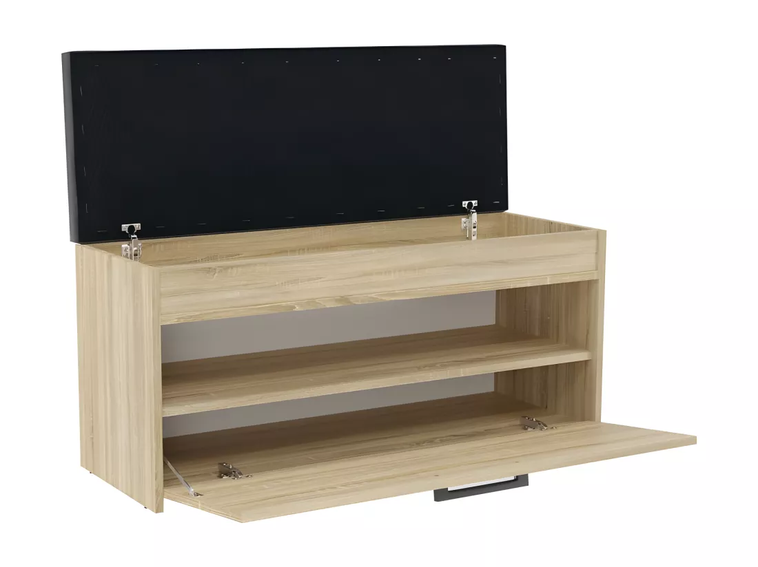PARMI - Meuble à chaussures style scandinave entrée - 100x35x49 - Banc avec rangement