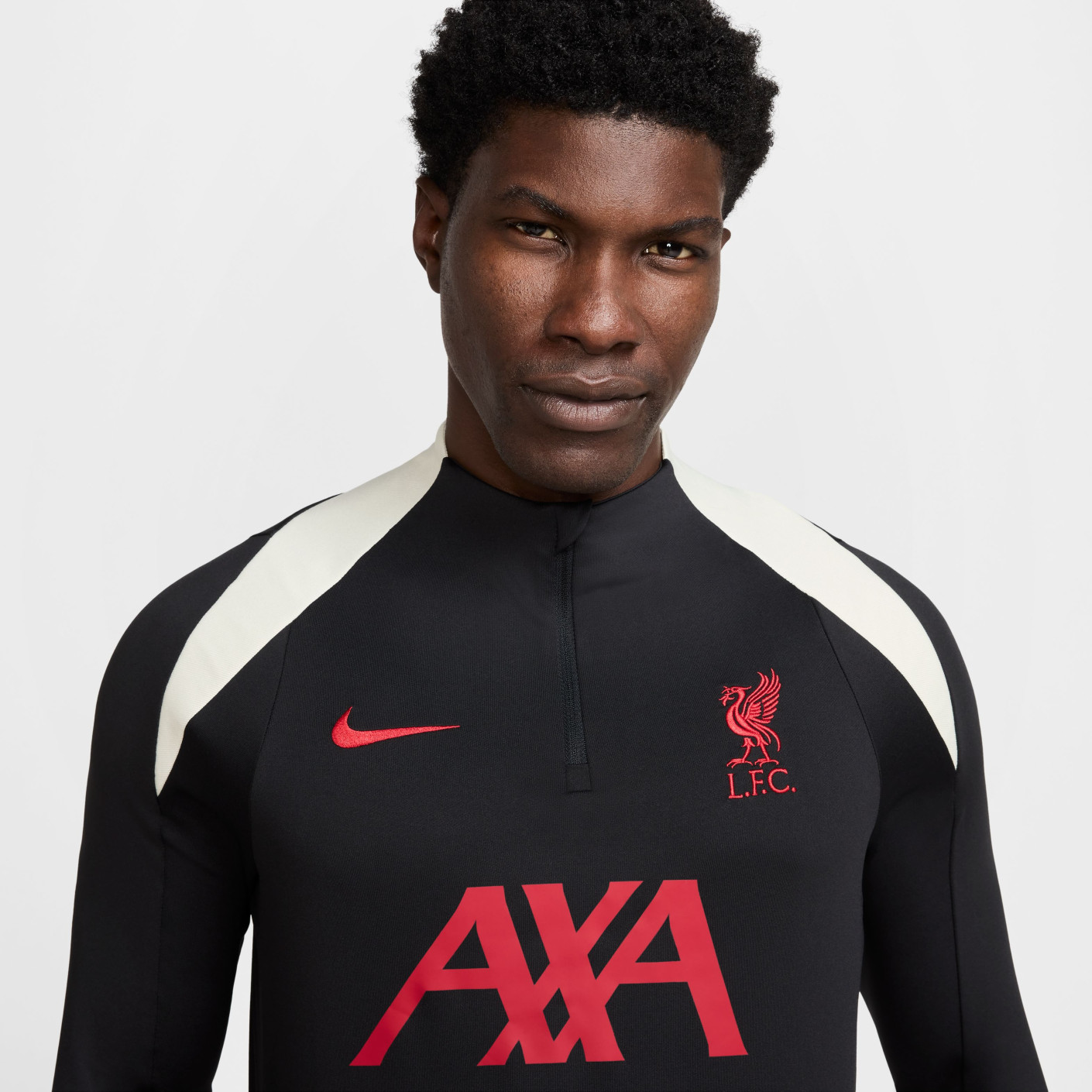 Nike Liverpool Strike Trainingspak 1/4-Zip 2024-2025 Zwart Rood Gebroken Wit