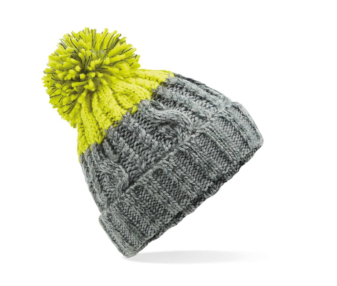 Beechfield BF437 - Bonnet Douillet à Maille Torsadée Bicolore