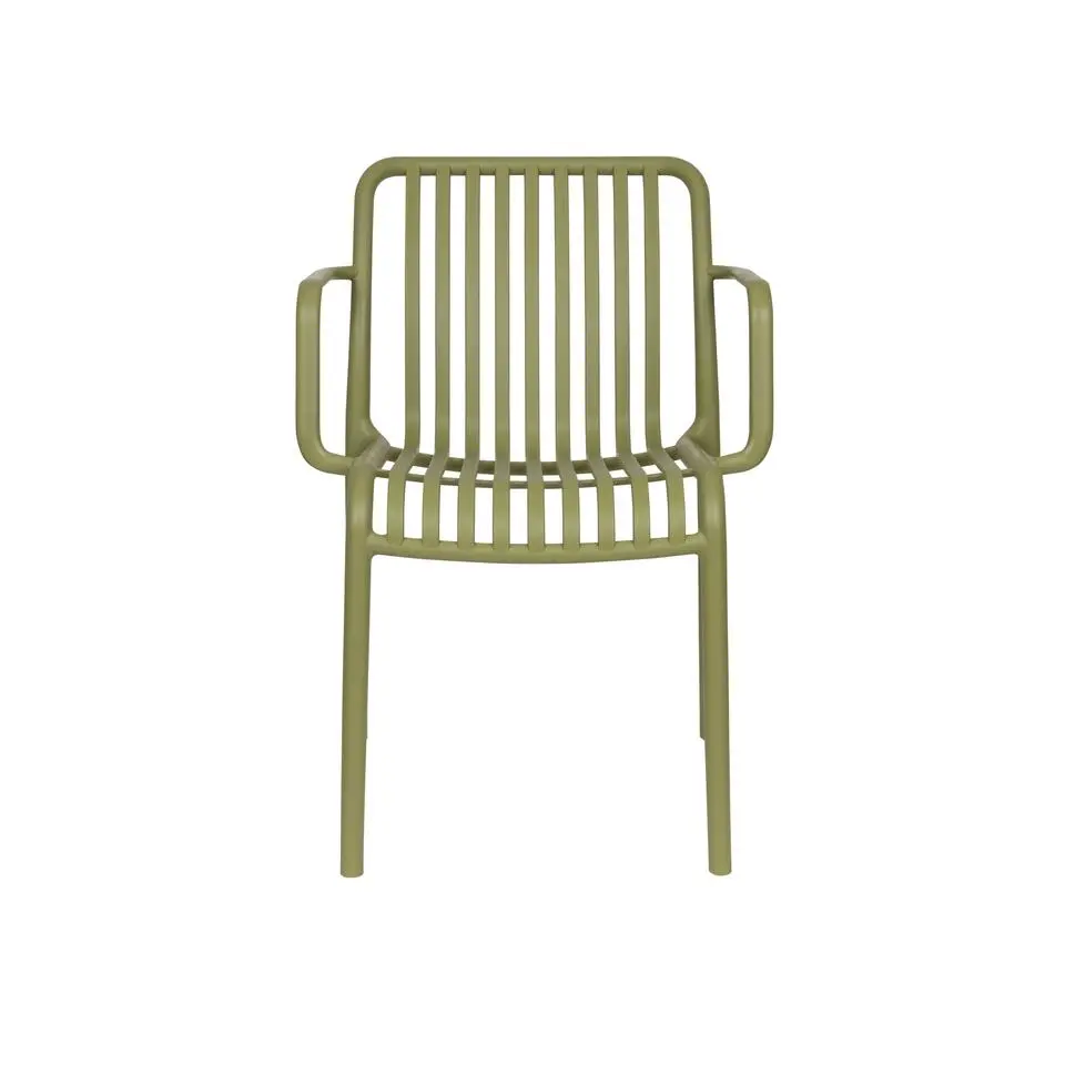 Housecraft Living Mante Tuinstoelen Armleuning Kunststof Groen - Set van 4