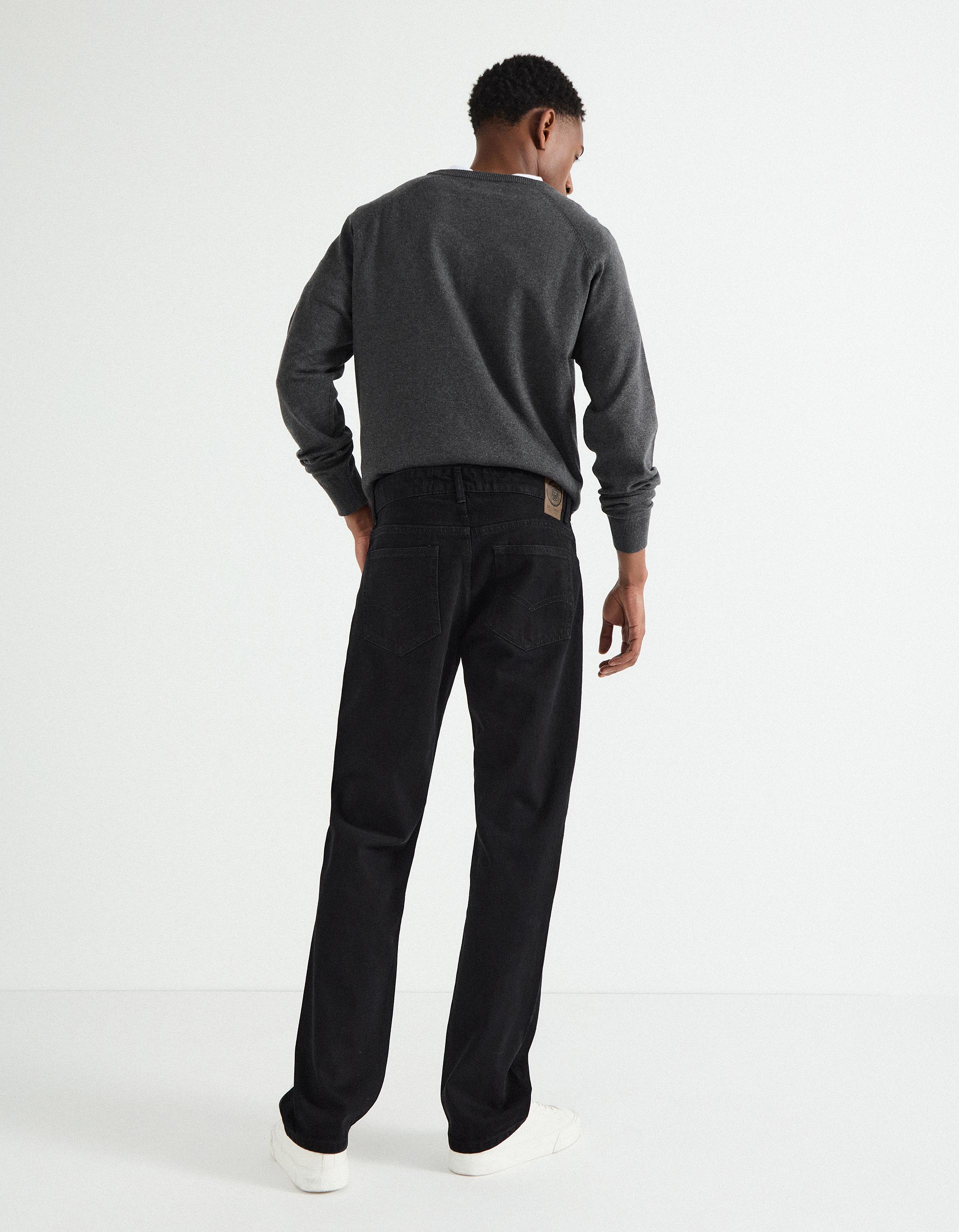 Calças de Ganga 'Straight Fit', Homem, Preto