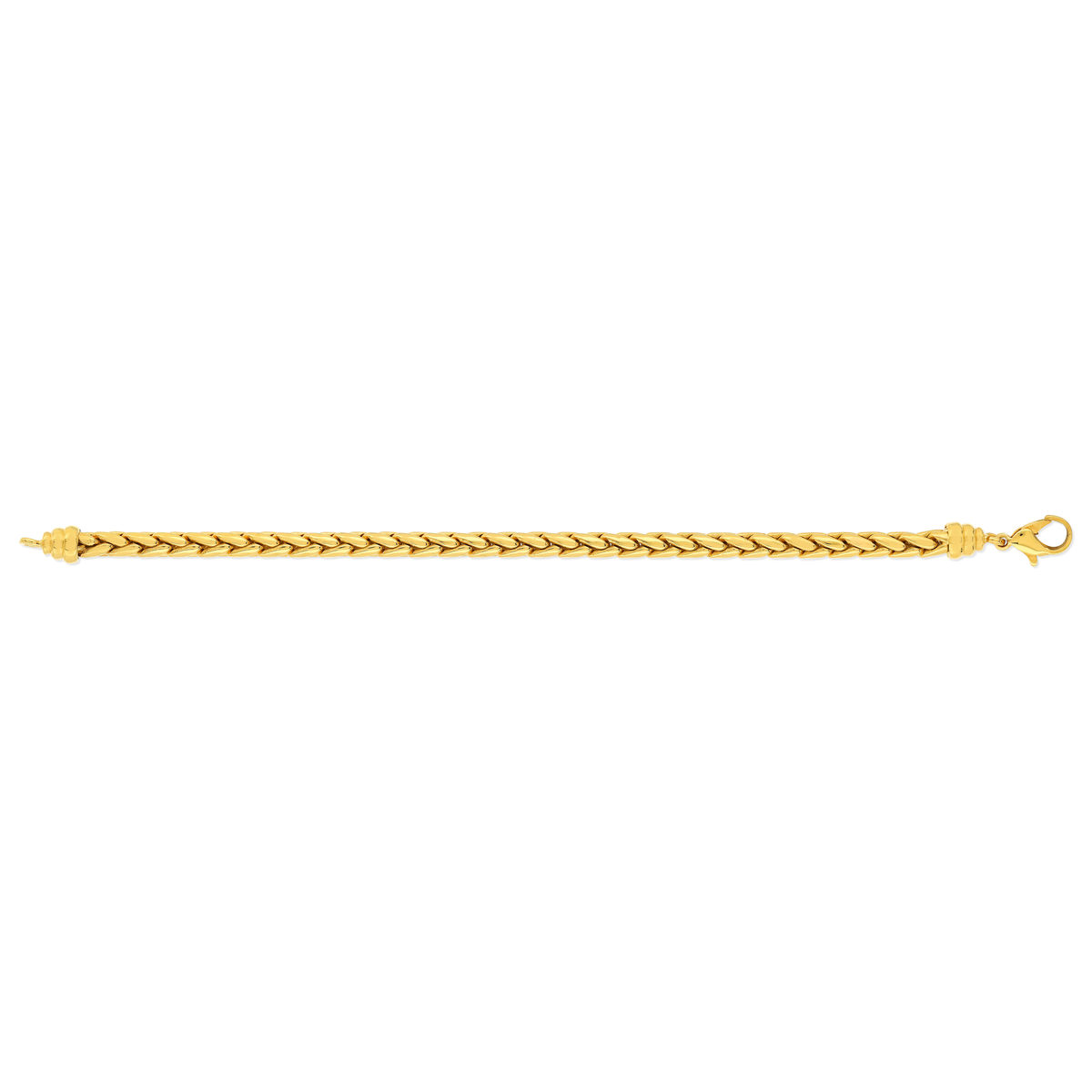 Bracelet plaqué or maille palmier 19 cm.
