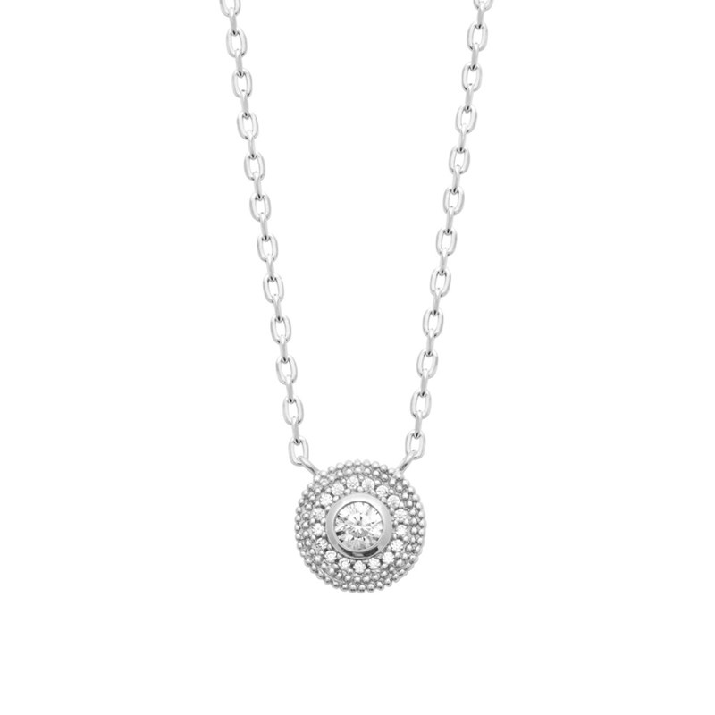 Collier Femme - Argent 925 - Oxyde de zirconium - Longueur : 45 cm