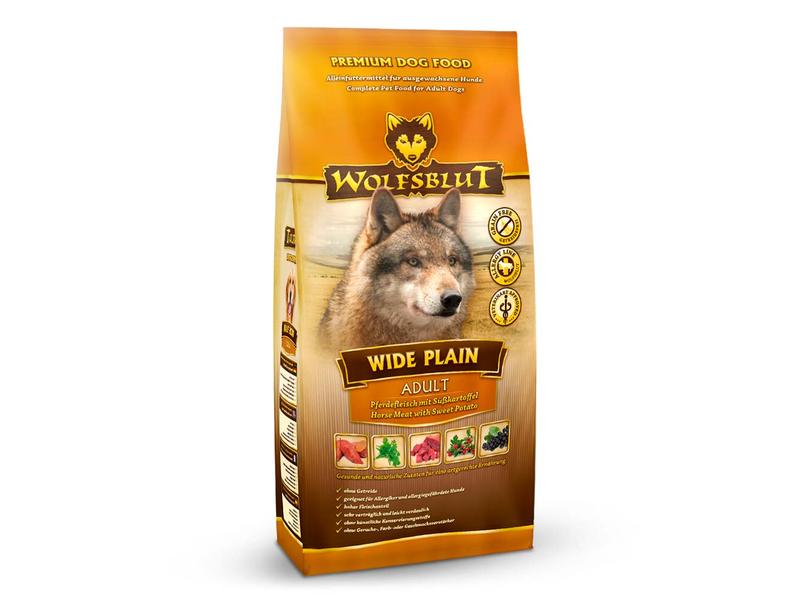 Wolfsblut Trockenfutter Dog Wide Plain Adult, 12.5 kg Mit Pferd und Süsskartoffel