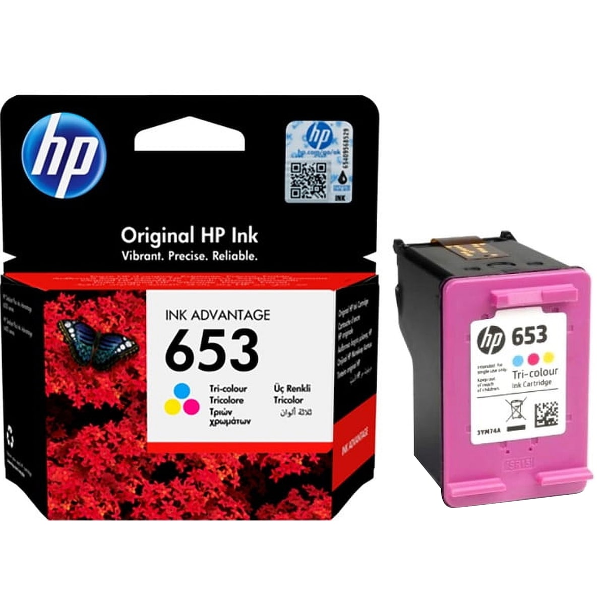 HP 653 Tricolor blekkpatron