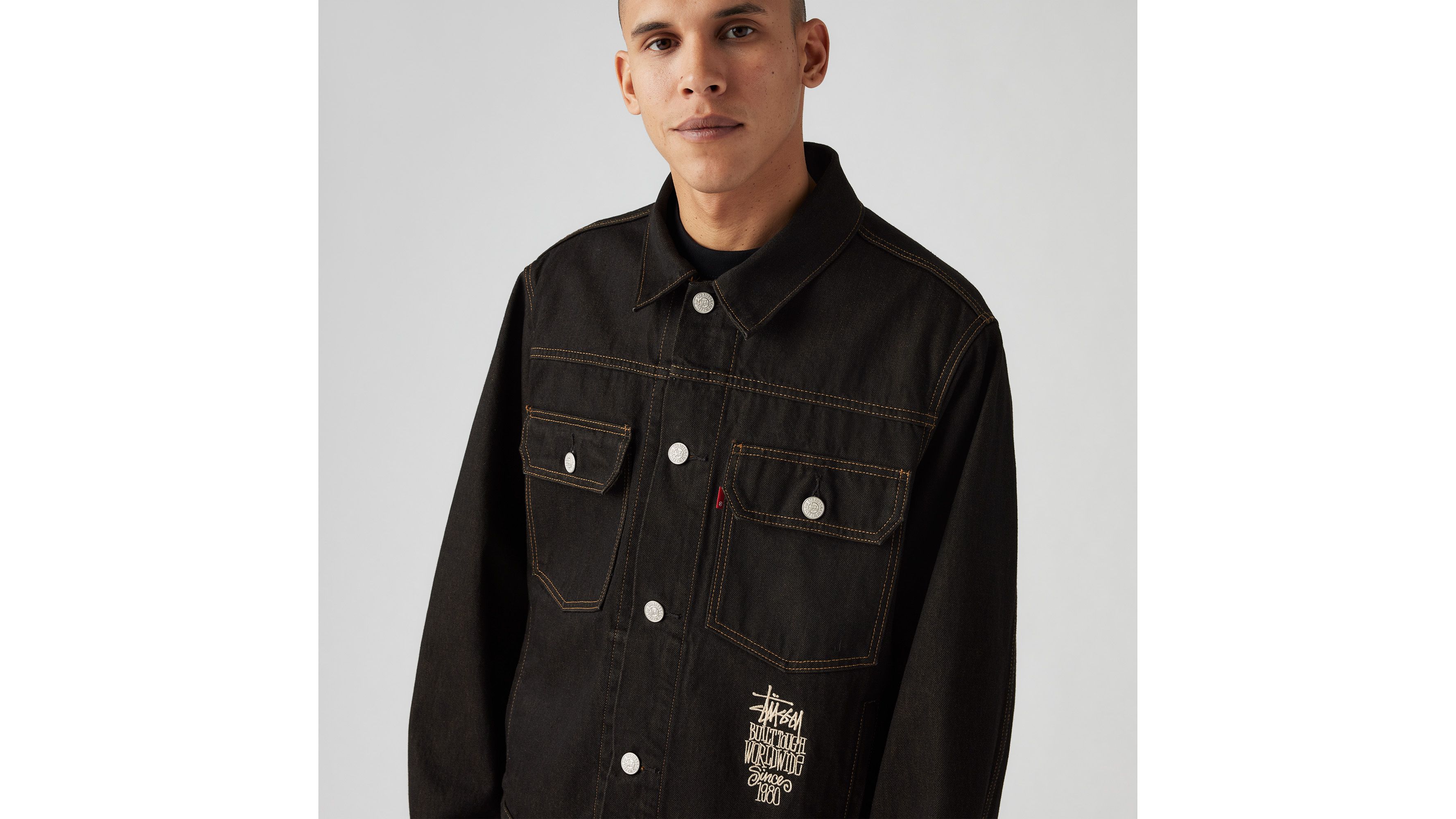 Veste Trucker Crispy Rinse Stüssy & Levi's® - Black/Brown - Noir