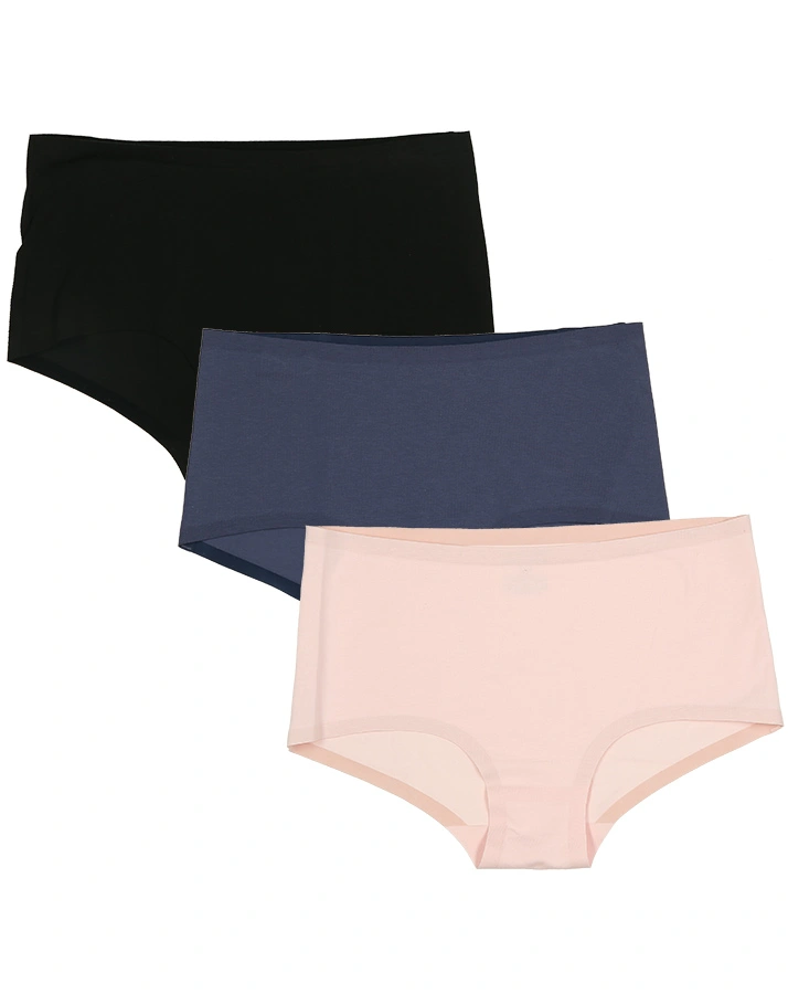 Panty INVISIBLE COTTON 3er Pack in schwarz/navy/rosa