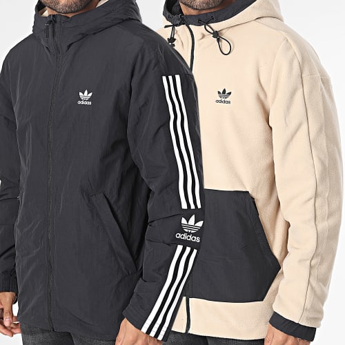 Veste Zippée Capuche Réversible Lock Up HL9186 Noir
