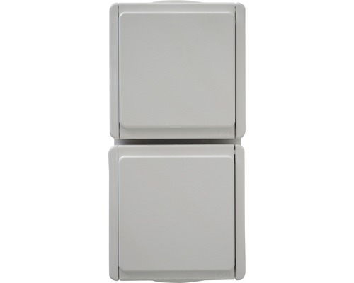 Opbouw dubbele contactdoos voor vochtige ruimtes, IP54 ultra wit, standaard IP54