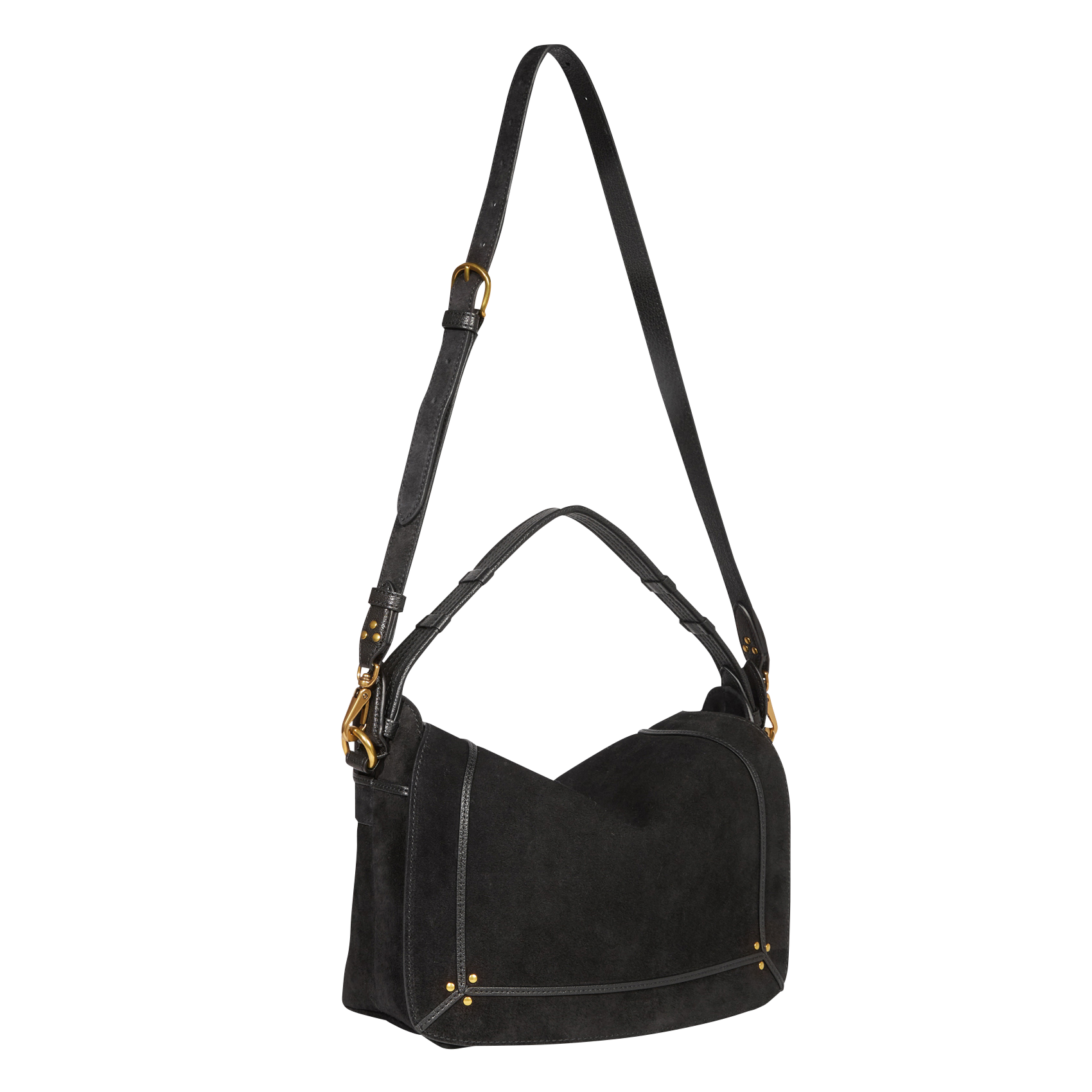 PEPITO M - Sac besace en cuir velours| Noir