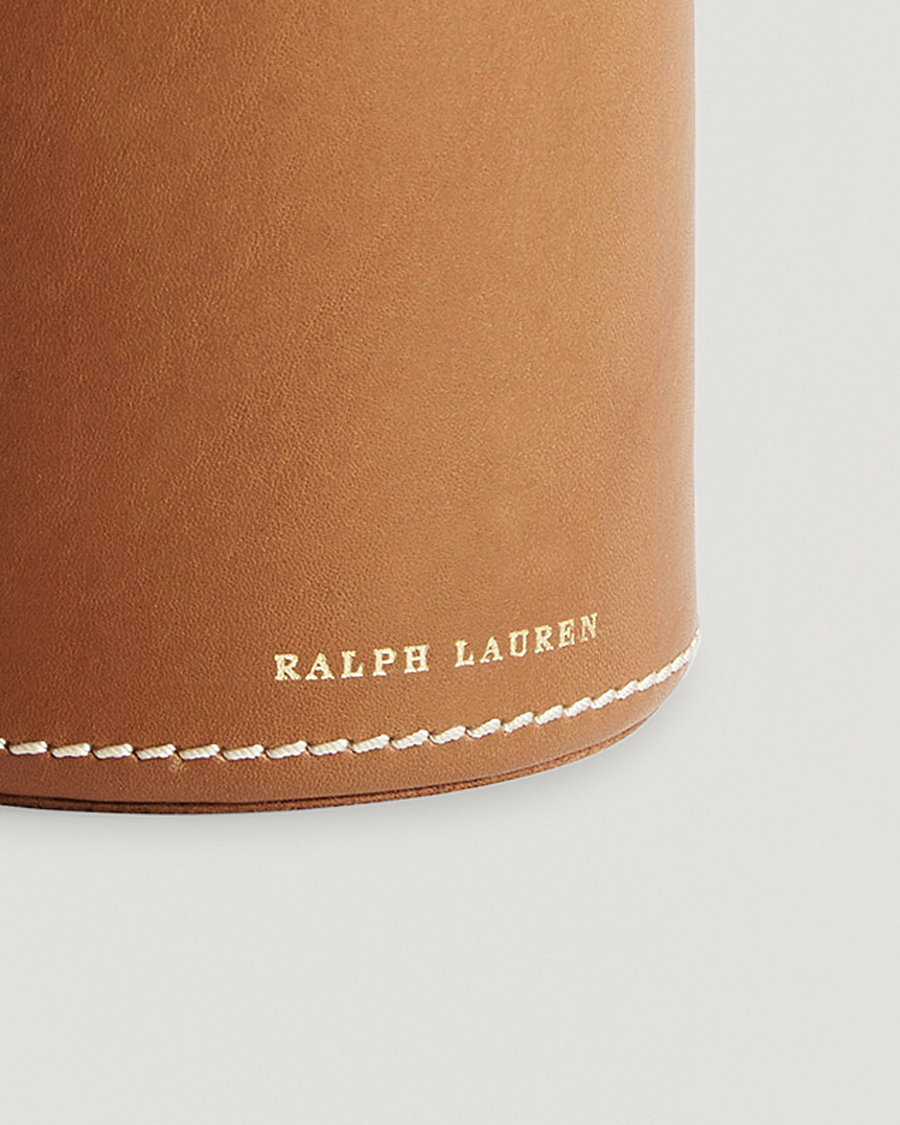 Ralph Lauren Home Brennan Leather Pencil Cup Saddle Brown