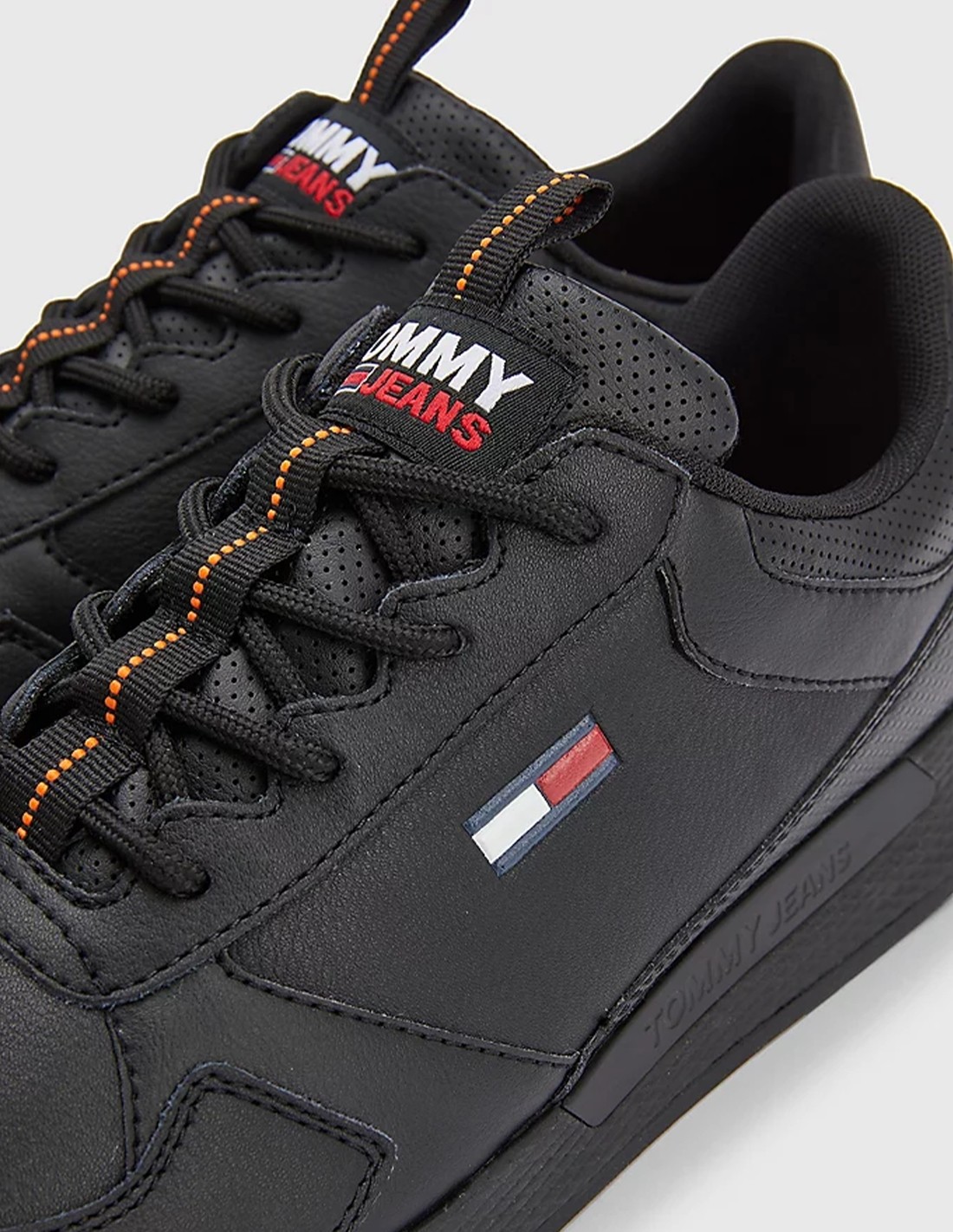 tommy hilfiger baskets de ville homme tommy jeans flexi ru cuir noir