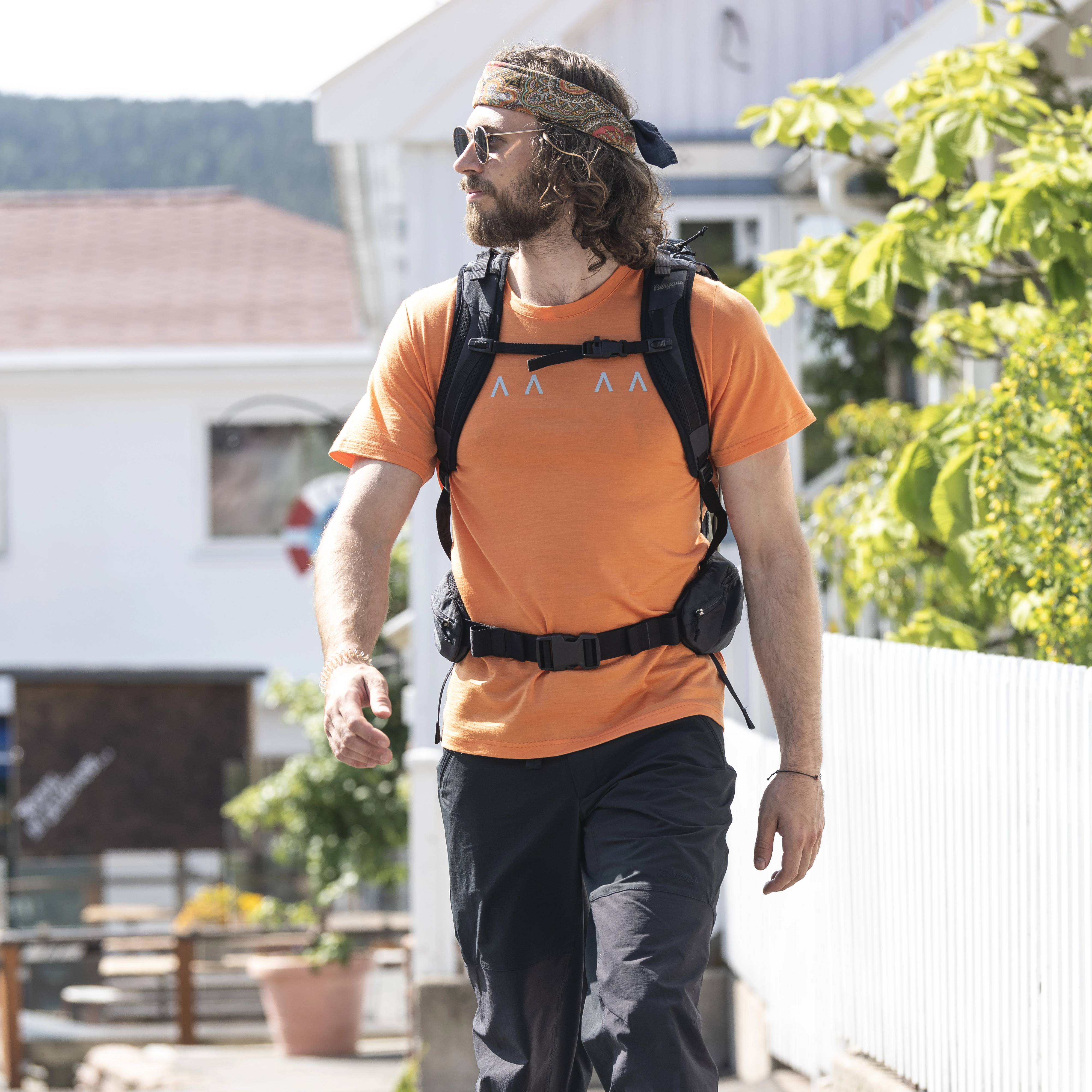 Vaagaa Explore Merino Tee Men Faded Orange