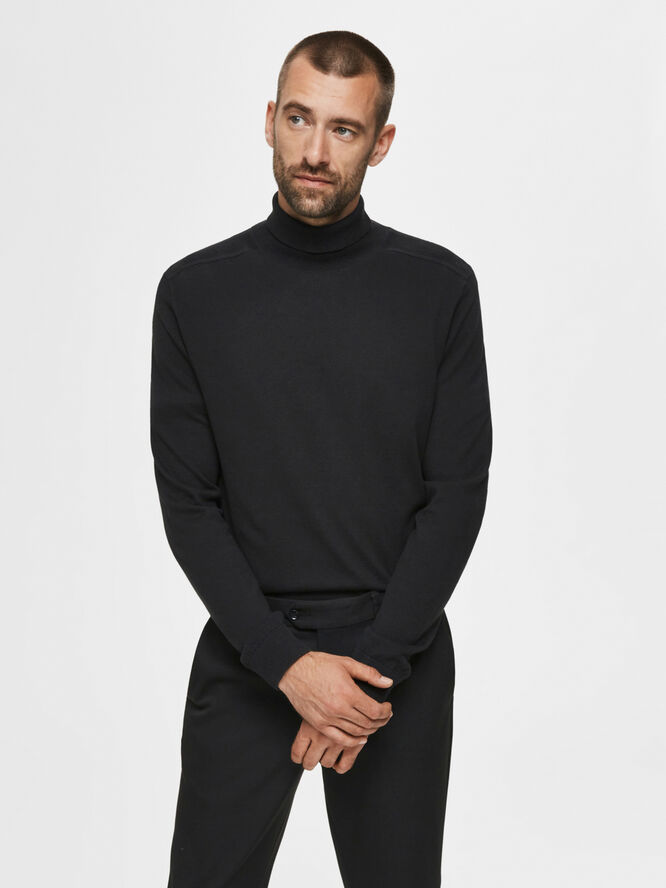 Selected Homme SLHBERG ROLL NECK B NOOS Sort