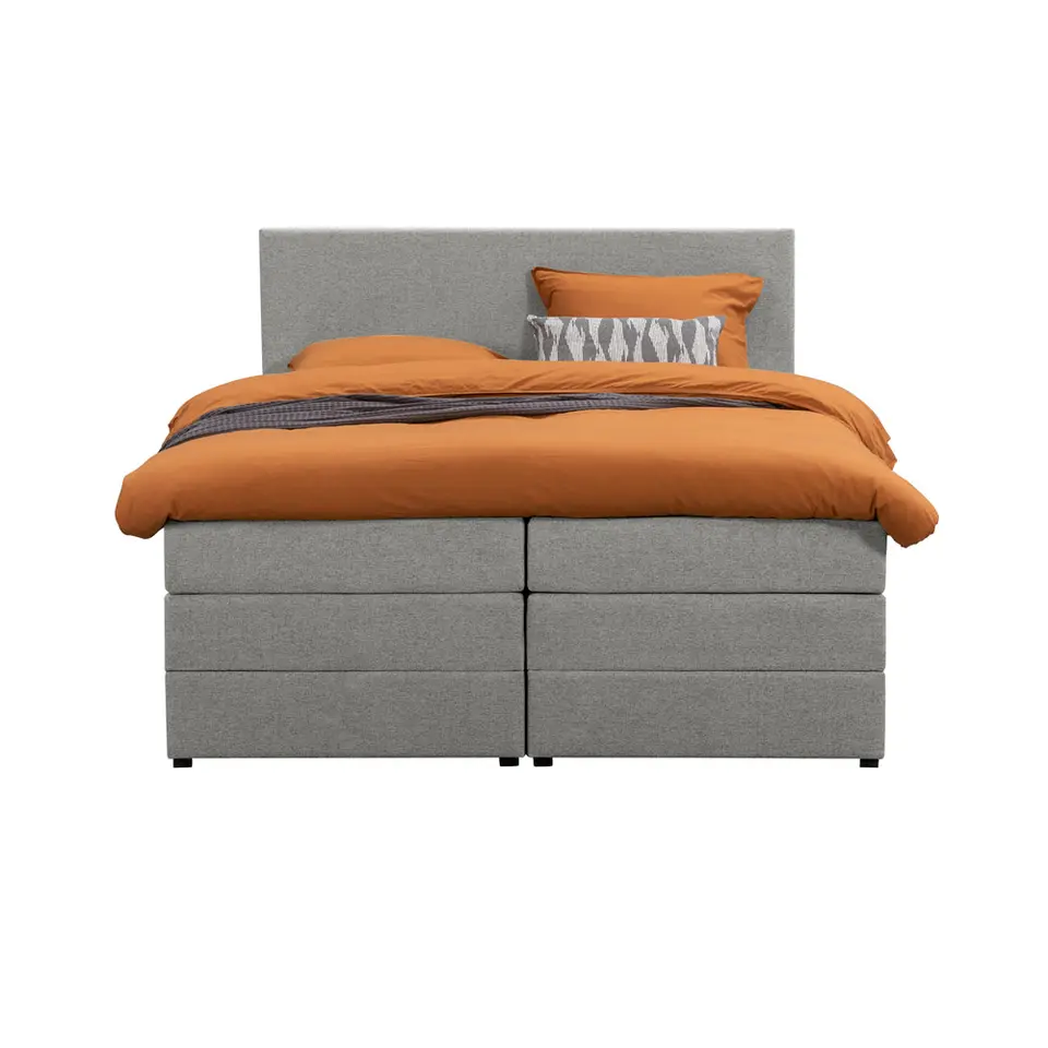 Boxspring met opbergruimte Liv egaal - lichtgrijs - 140x200 cm