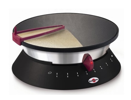 KRAMPOUZ - Crêpière Crêpière Diabolo noire et tampon avec 15 recharges
