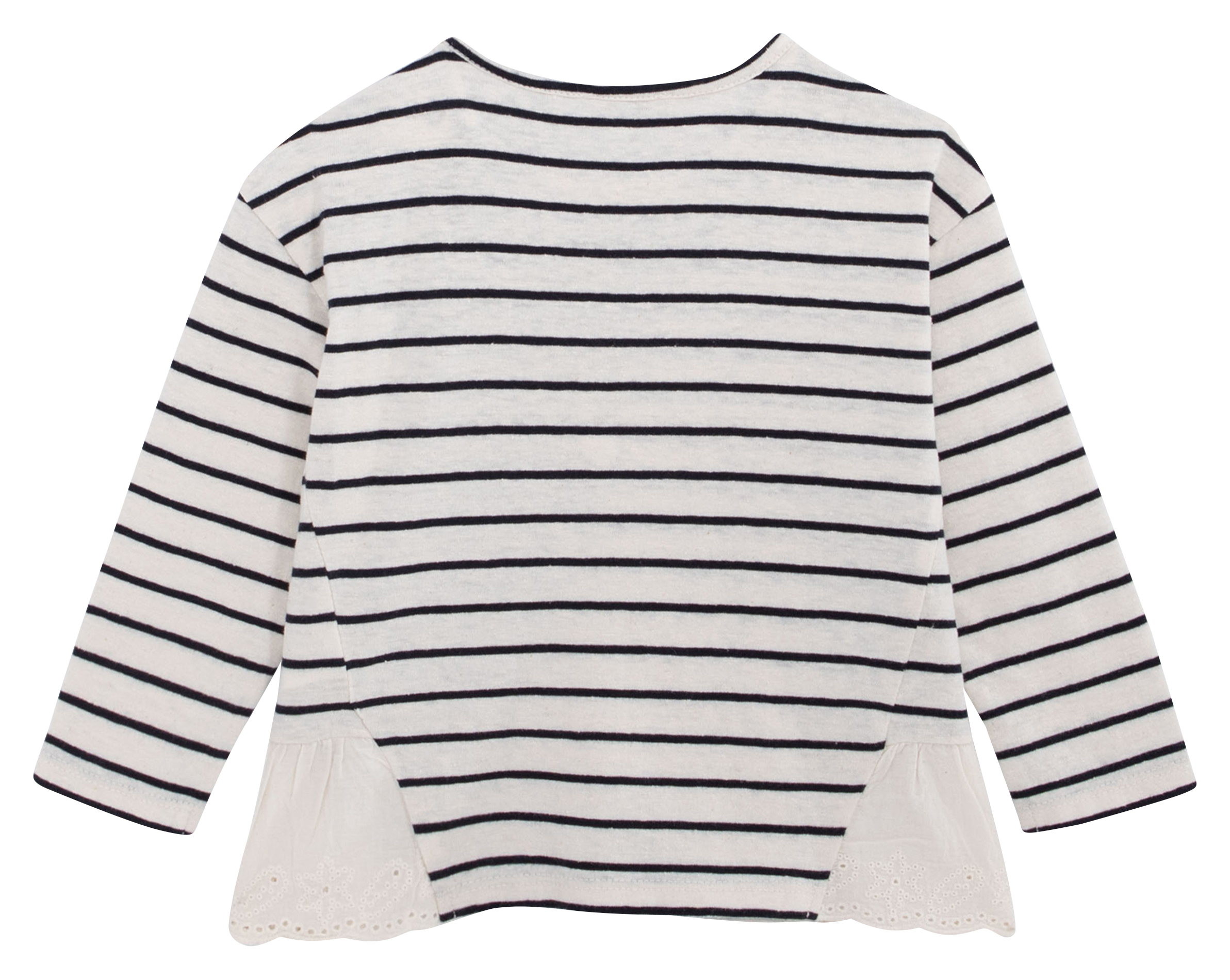 Tee-shirt col rond droit en coton mélangé | Blanc