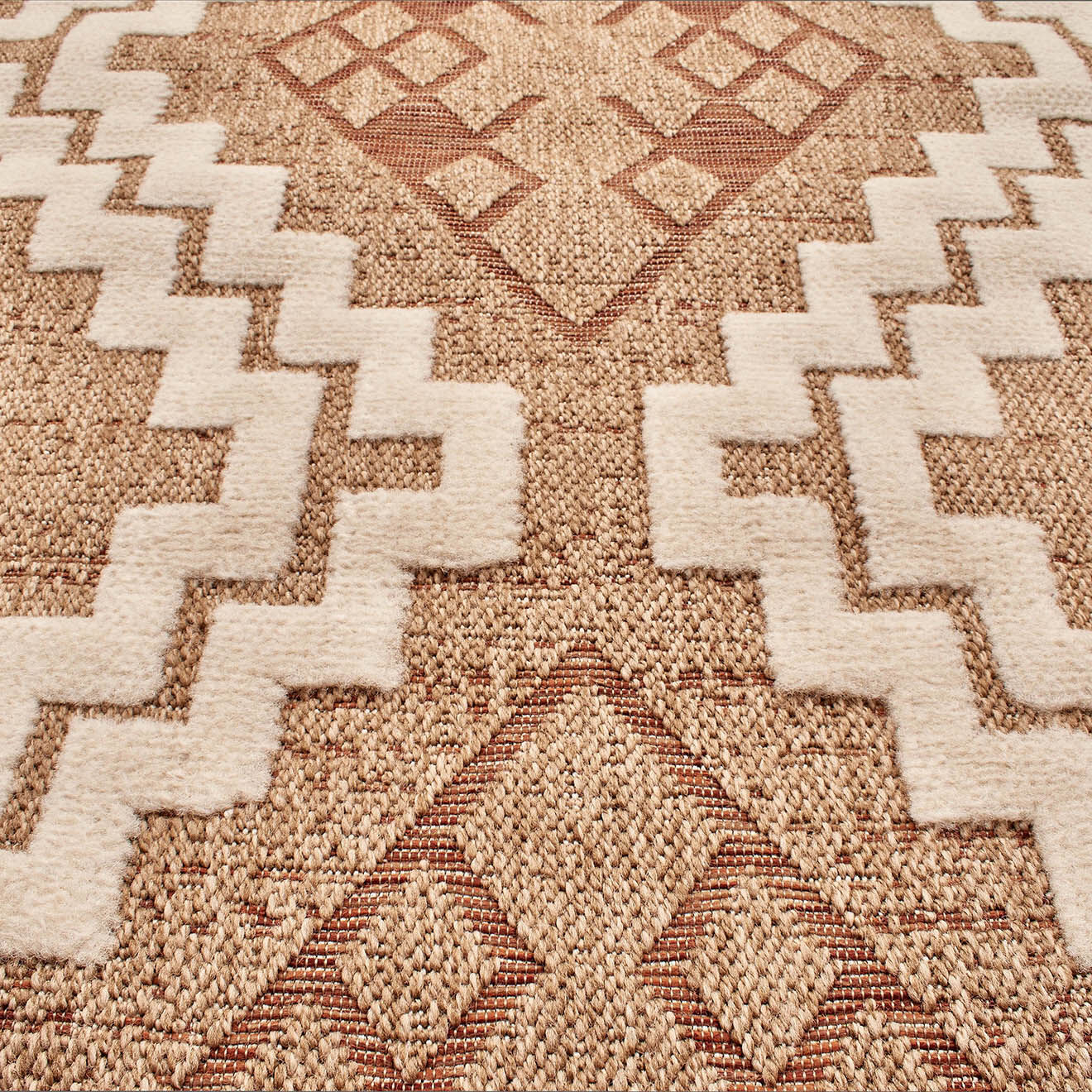 Nazar Rugs Tapis aspect jute TULUM 9054 intérieur & extérieur terra - 60x90 cm