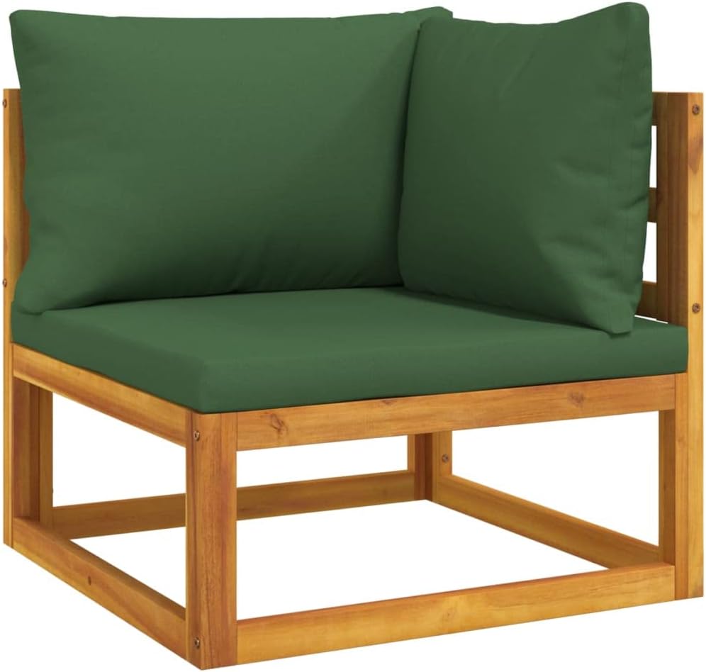 ZEYUAN 11-TLG. Garten-Lounge-Set mit Grünen Kissen Massivholz, Gartenmöbel Set, Balkon Lounge, Garden Furniture, Loungegarnitur, Balkonset, Sitzlounge Garten, Lounge Möbel