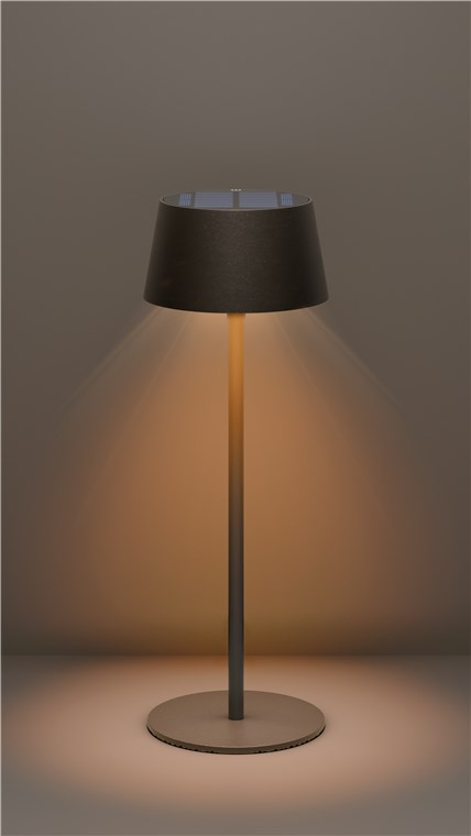 LED Solar Tischleuchte Outdoor Deko Garten Lampe Kabellose Beleuchtung mit Touch Steuerung IP44 (72026) - Schwarz / Warmweiss