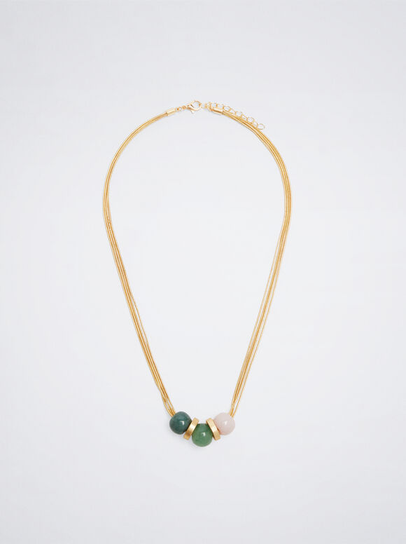 Colar com Pedra - Multicolorido