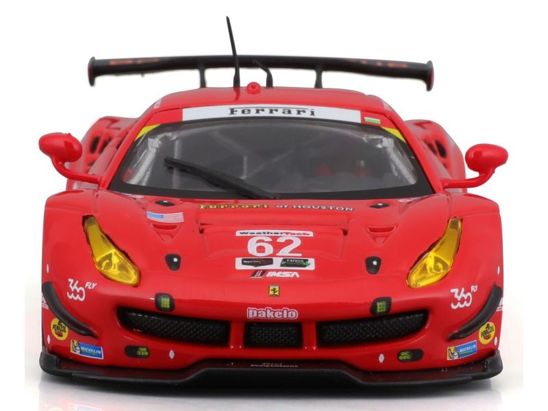 BBurago Ferrari Racing 488 GTE 2017 Rot 1:43 Sammlermodell im Massstab 1:43