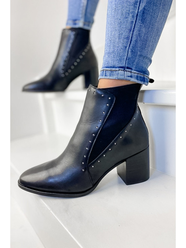 Bottines Zita Cuir Noir - Reqins