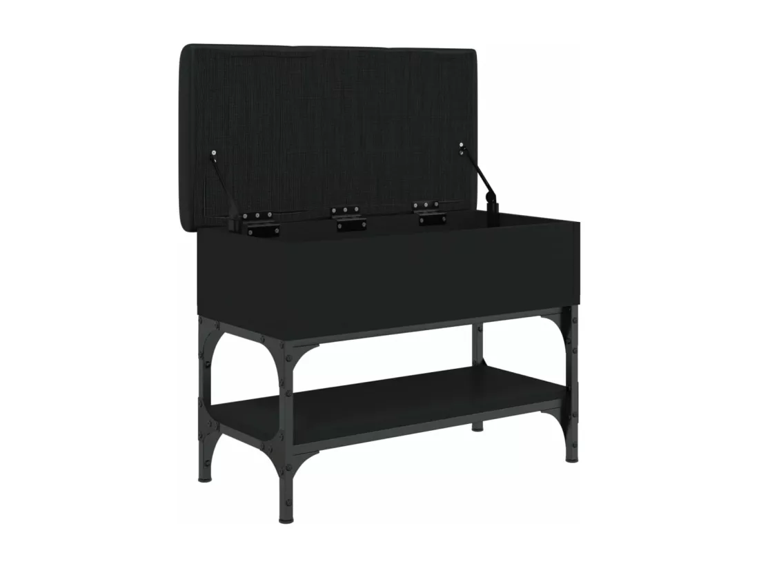 Banc à chaussures noir 62x32x45 cm bois d'ingénierie