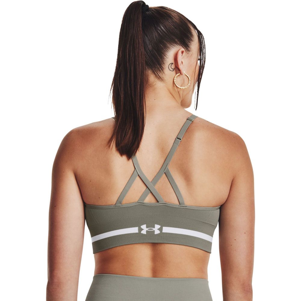 Under Armour SEAMLESS LOW LONG - Brassière Femme vert