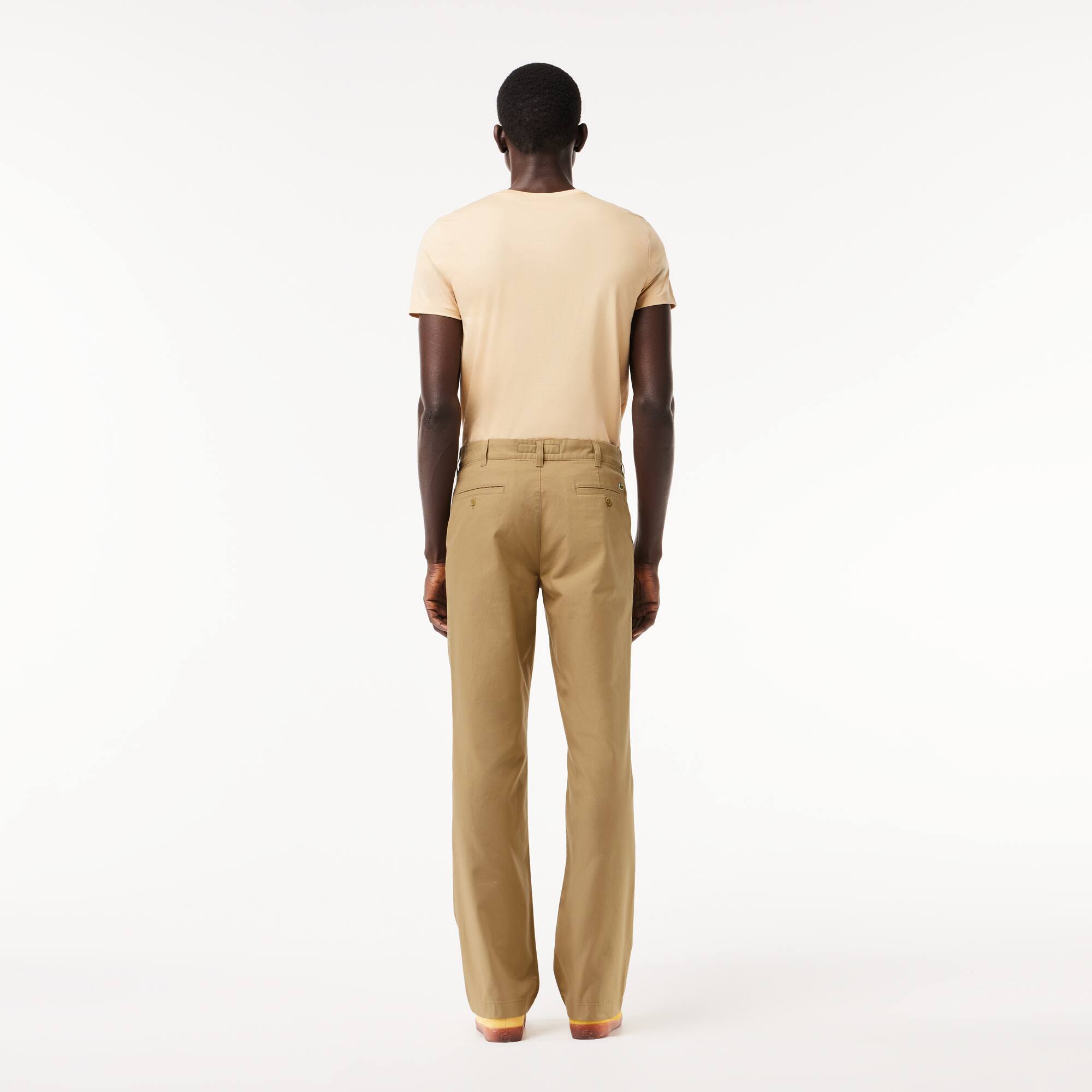 Pantalon chino straight fit en twill de coton Pantalons & Shorts - Beige - Lacoste - Homme