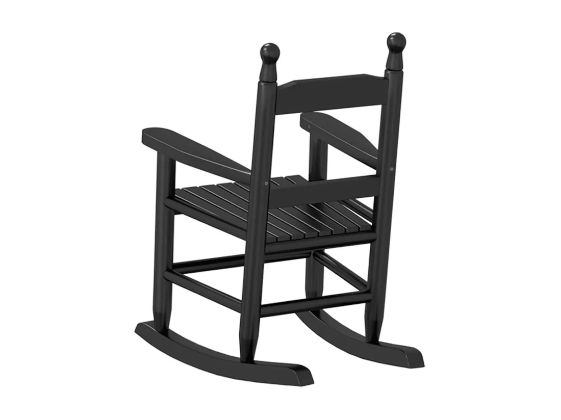 Chaises à bascule enfants lot de 2 noir bois de peuplier massif