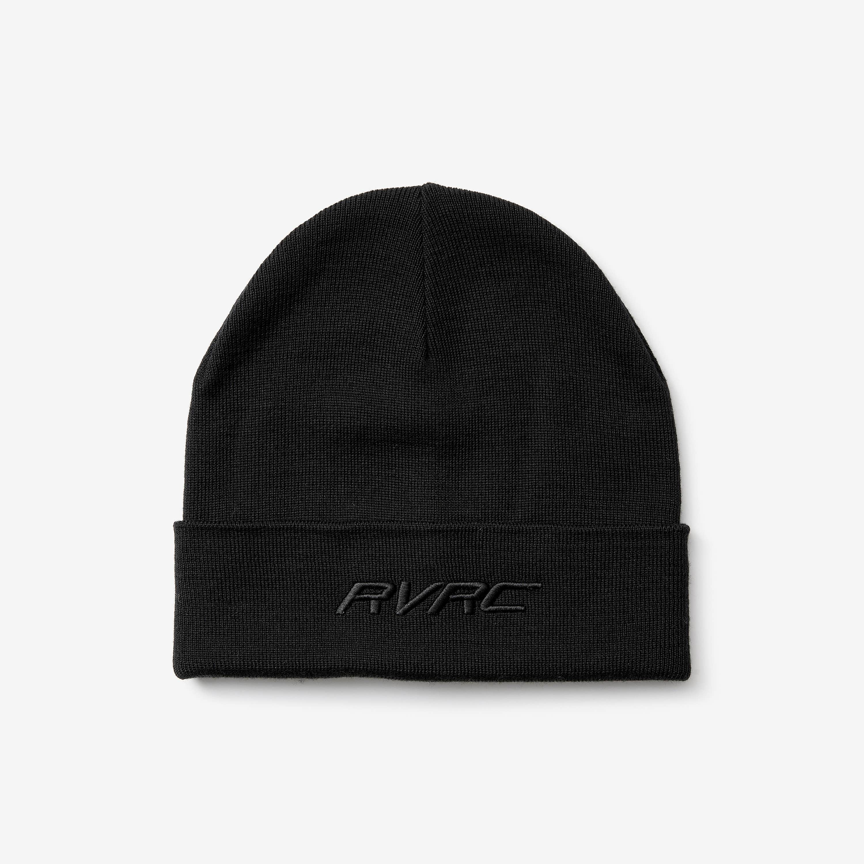 Merino 3D Logo Beanie  Black