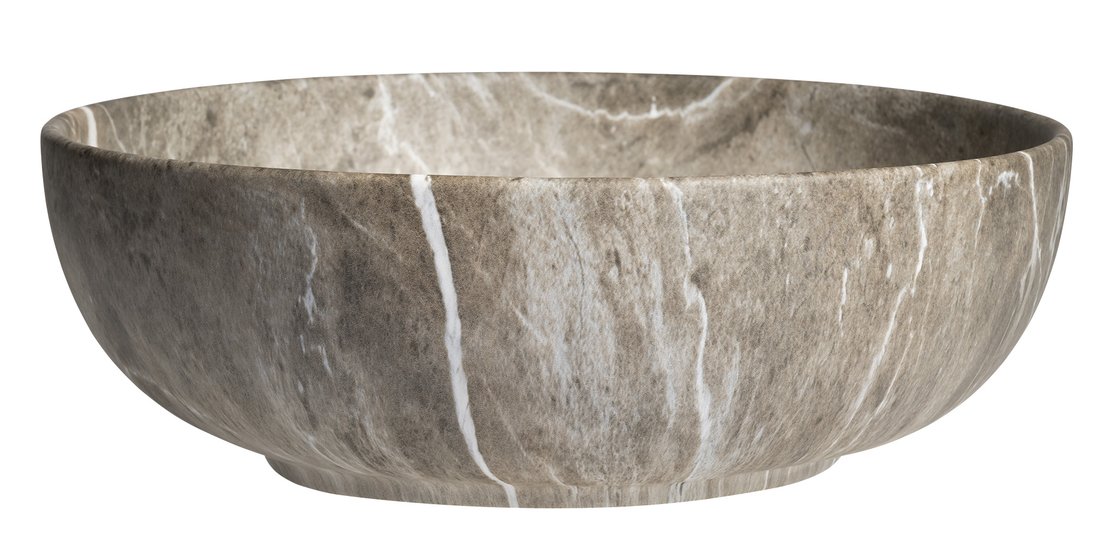 Sapho Rondane keramische waskom 41x41cm bruin marmer