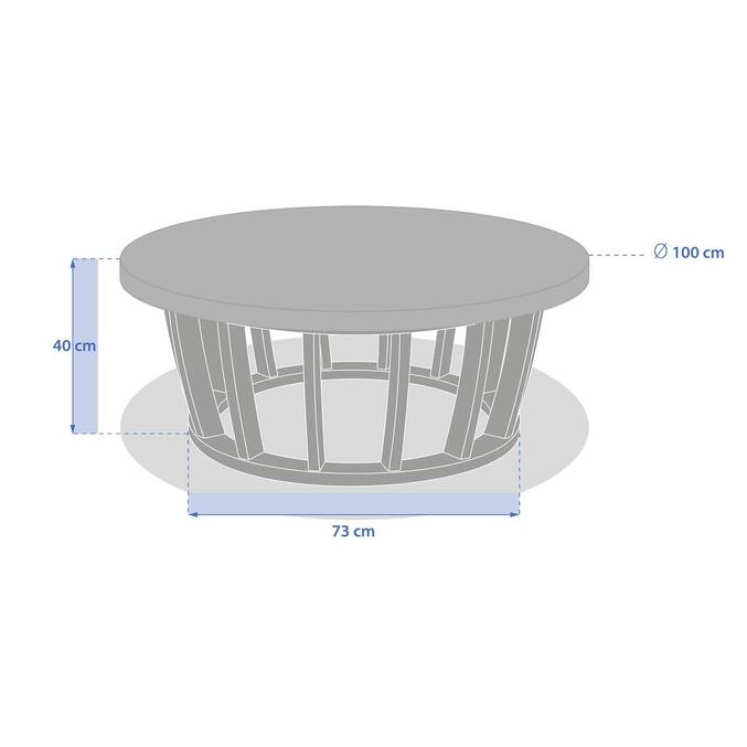 Table basse de jardin ronde LEMINDO Eucalyptus