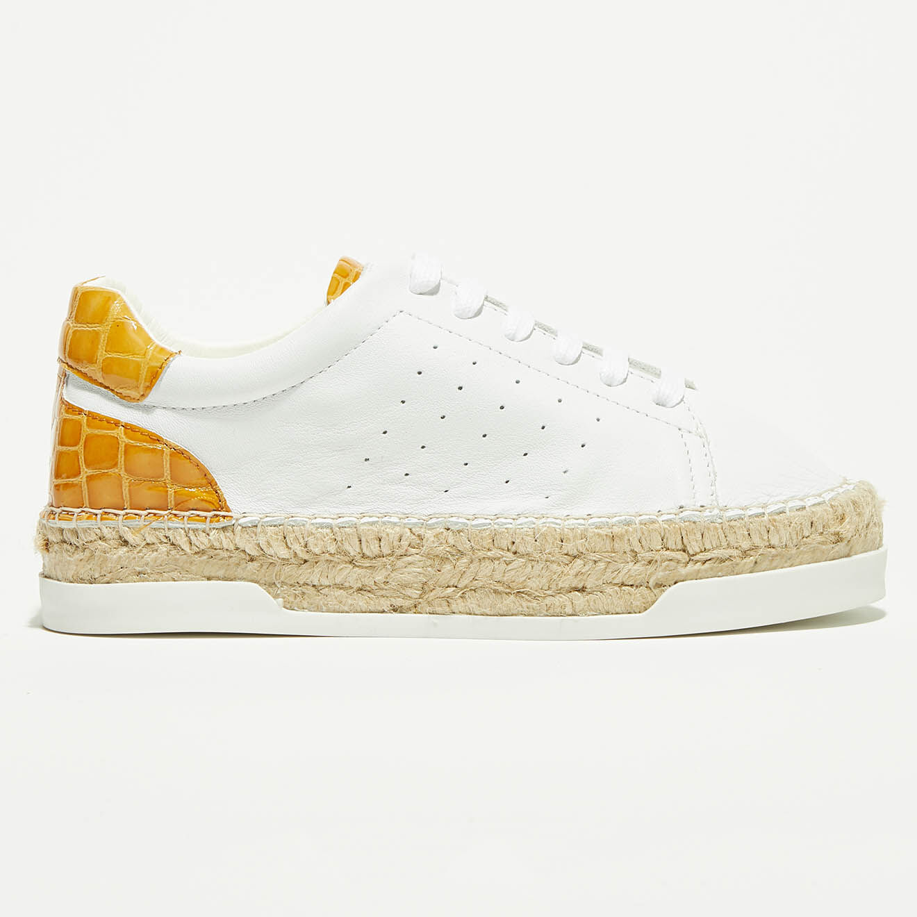 Canal Saint Martin Baskets espadrilles en Cuir Lancry blanc/jaune