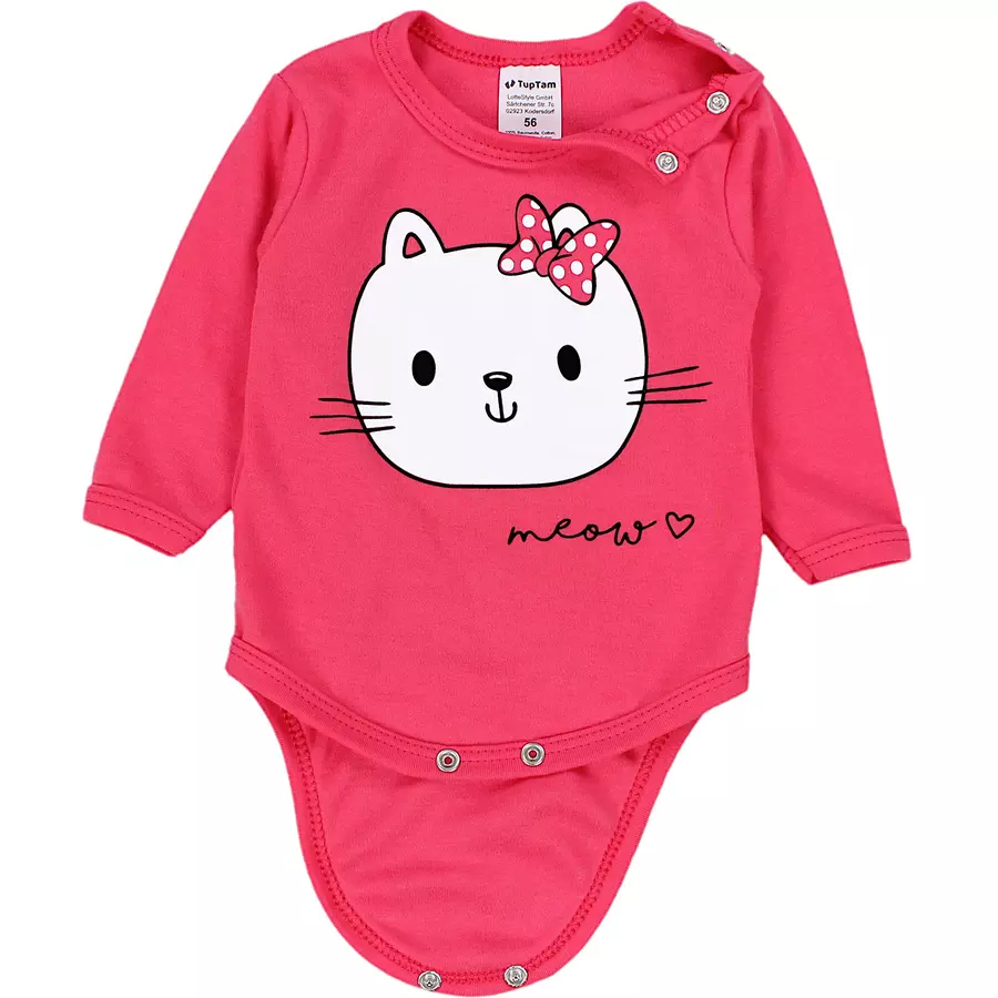TupTam Mädchen Baby Body Langarm Unifarben 5er Pack rosablau