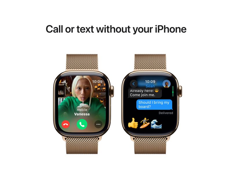 Apple Watch Series 10 42 mm LTE Titanium Gold Loop Eine glatte Zehn