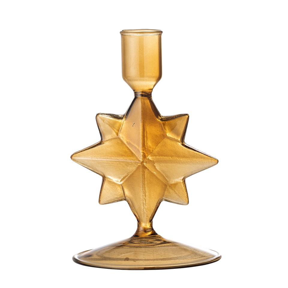 Bloomingville - Jisele Lysestage - Brun - Glas