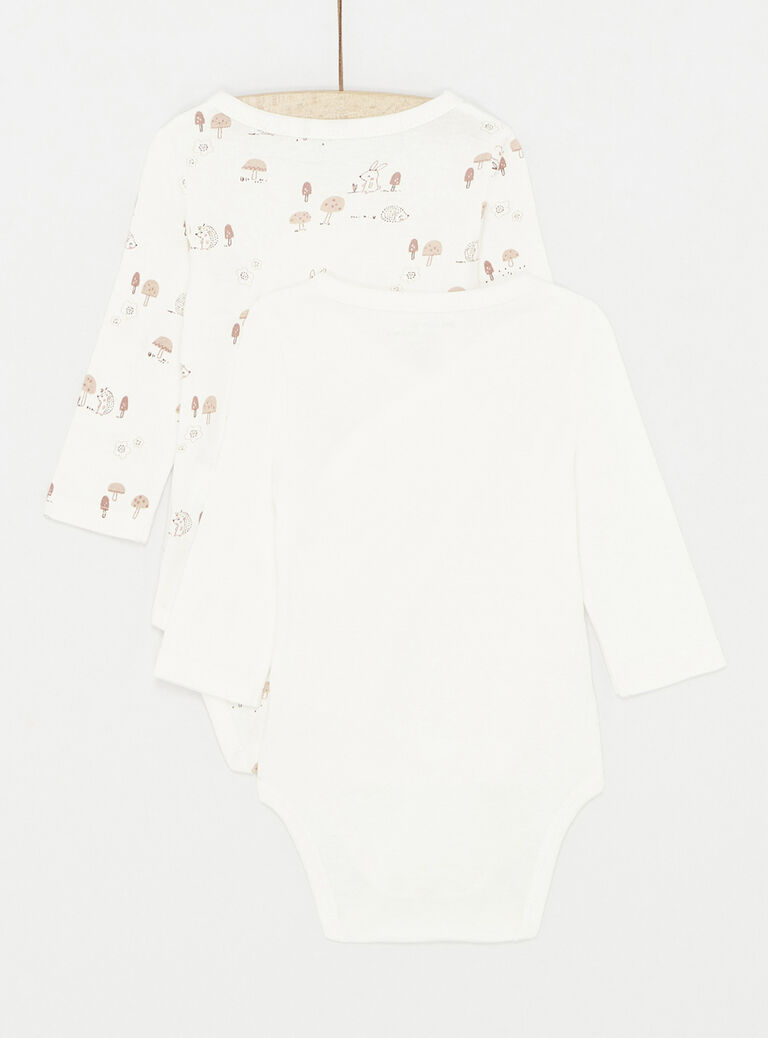 Lot de body manches longues blanc cassé fille