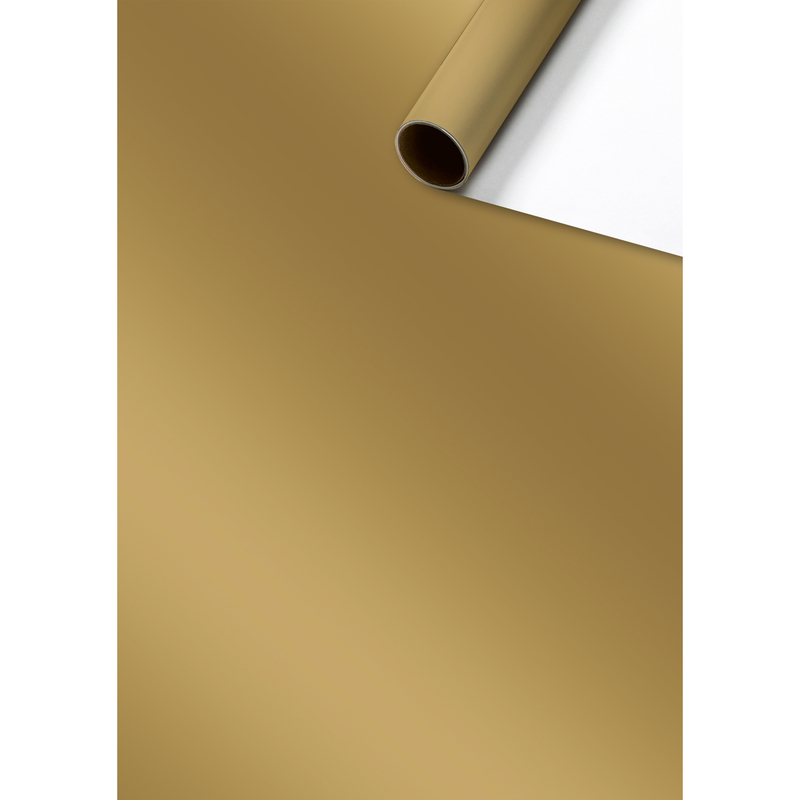 Stewo Geschenkpapier Uni Plain, gold, 70 cm x 2 m