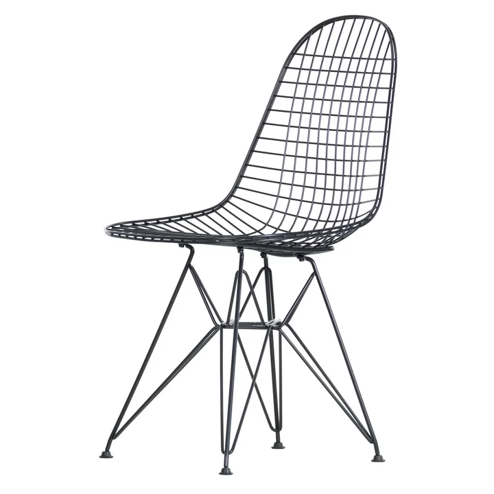 Vitra - Wire Chair DKR (H 43 cm), basic dark / ohne Bezug, Filzgleiter (basic dark)