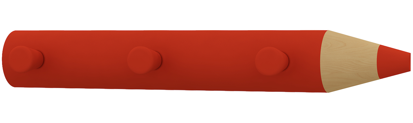 Garderobe STIFTO - rot - 3 Haken
