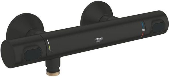 Grohe - Precision Flow - Thermostatische Douchemengkraan - Mat Zwart - Opbouw