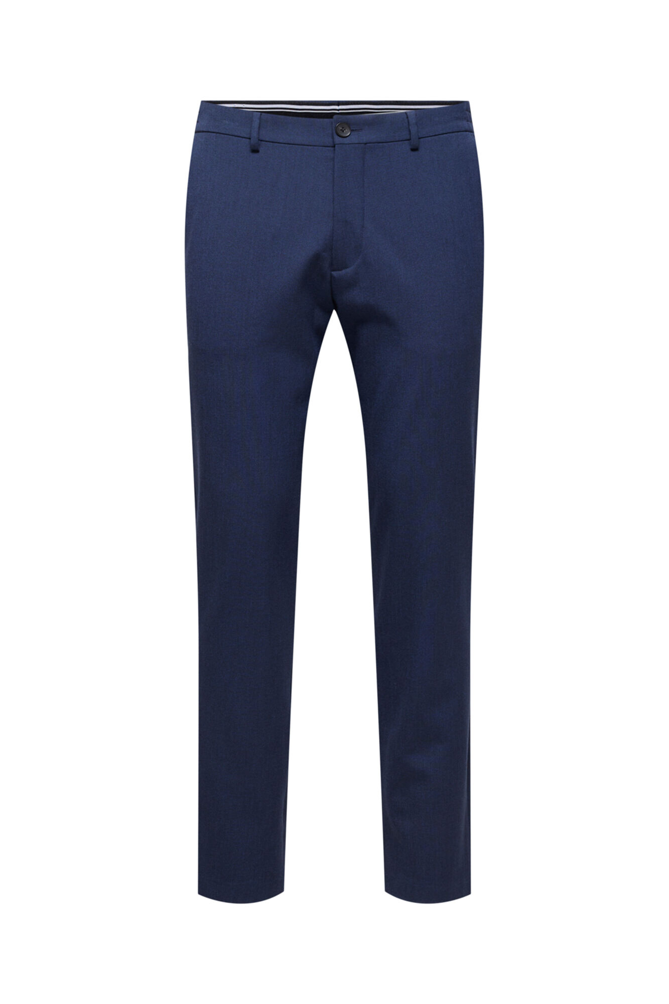 Calça estruturada de corte justo - Azul