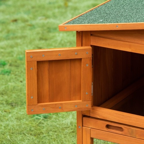 Gaiola de madeira para coelhos Pawhut, com 2 níveis, para uso externo.