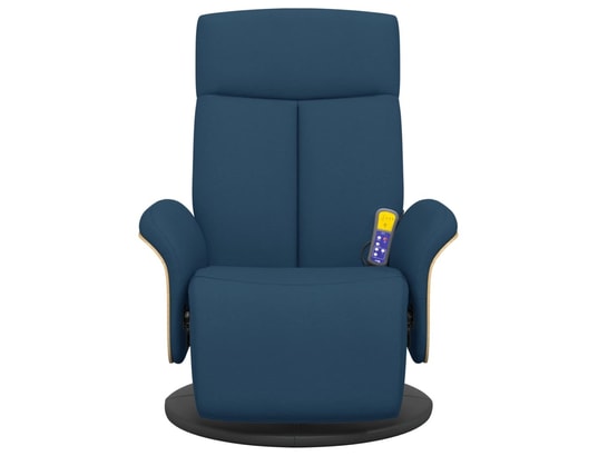 VIDAXL - Fauteuil Relaxation Fauteuil inclinable de massage avec repose-pieds bleu tissu
