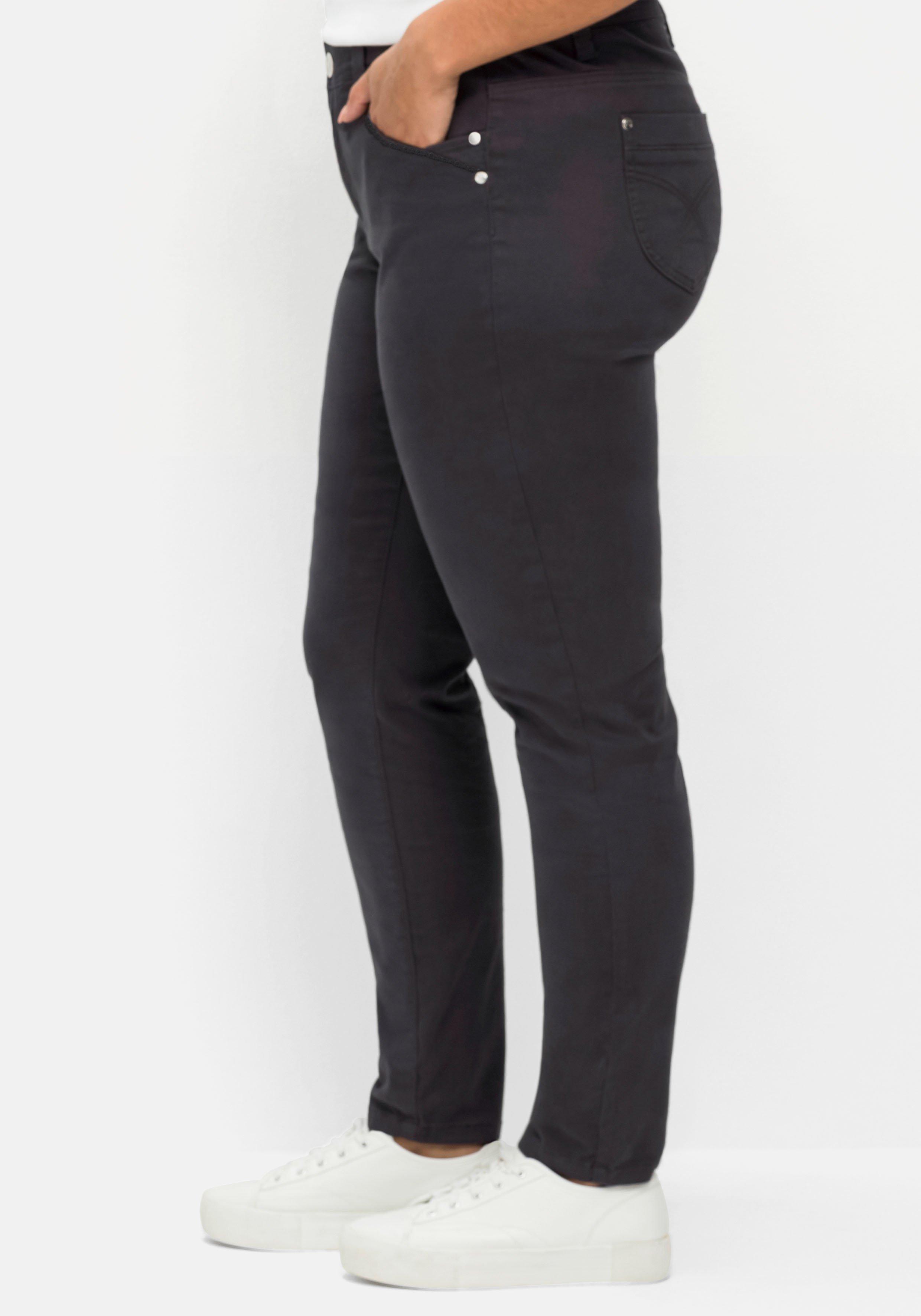Extraschmale Twillhose in Curvy-Schnitt SUSANNE